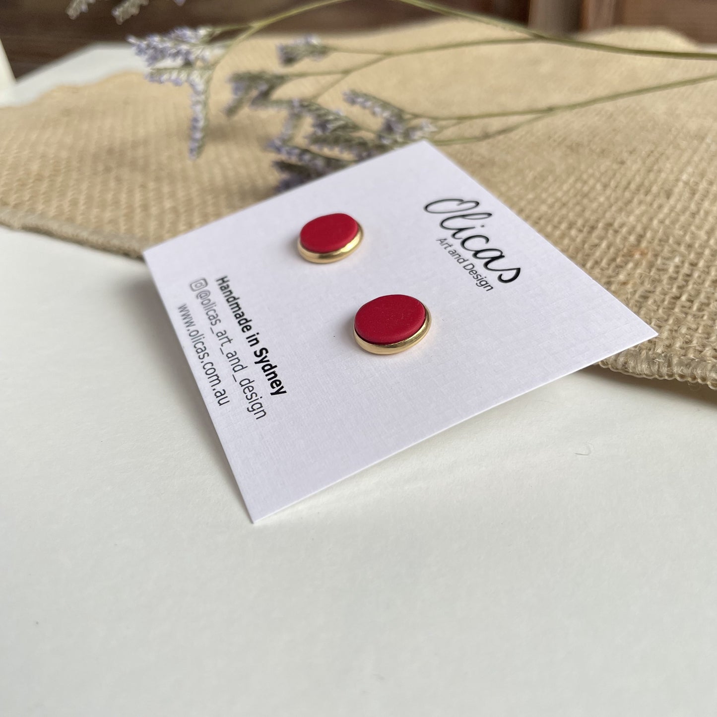 Mia Studs in Red