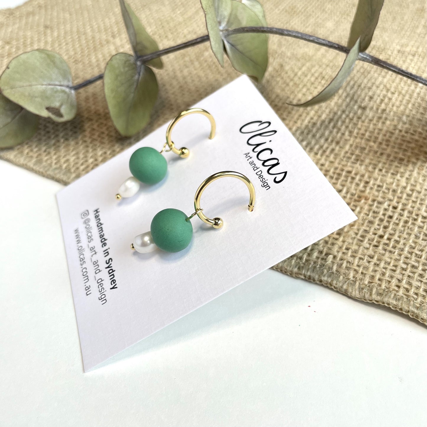 Tilly Dangles with Fresh Pearls in Green