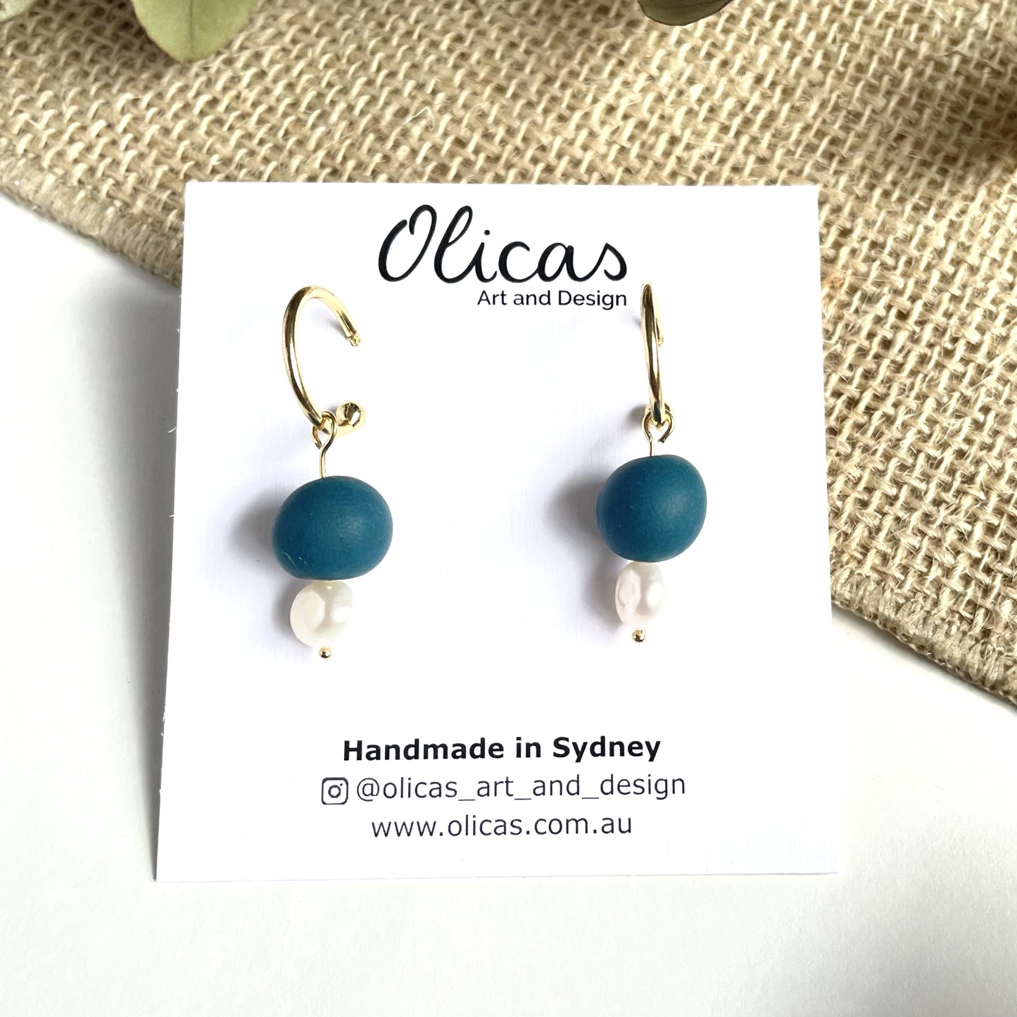 Tilly Dangles with Fresh Pearls in Teal