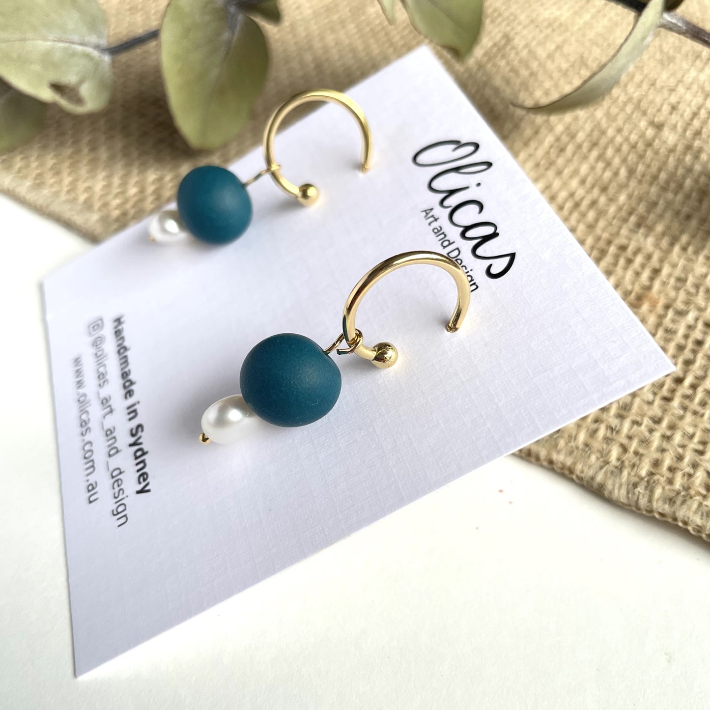 Tilly Dangles with Fresh Pearls in Teal