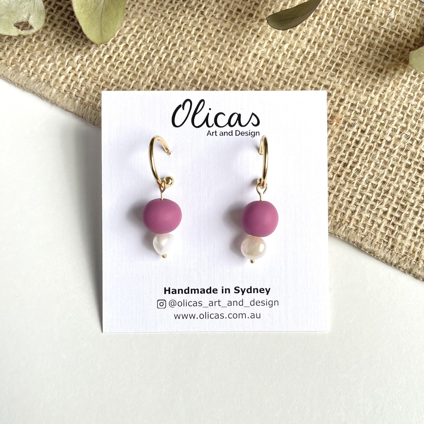 Tilly Dangles with Fresh Pearls in Dusty Pink