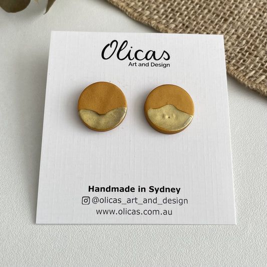 Lola Studs in Gold with Gold Paint