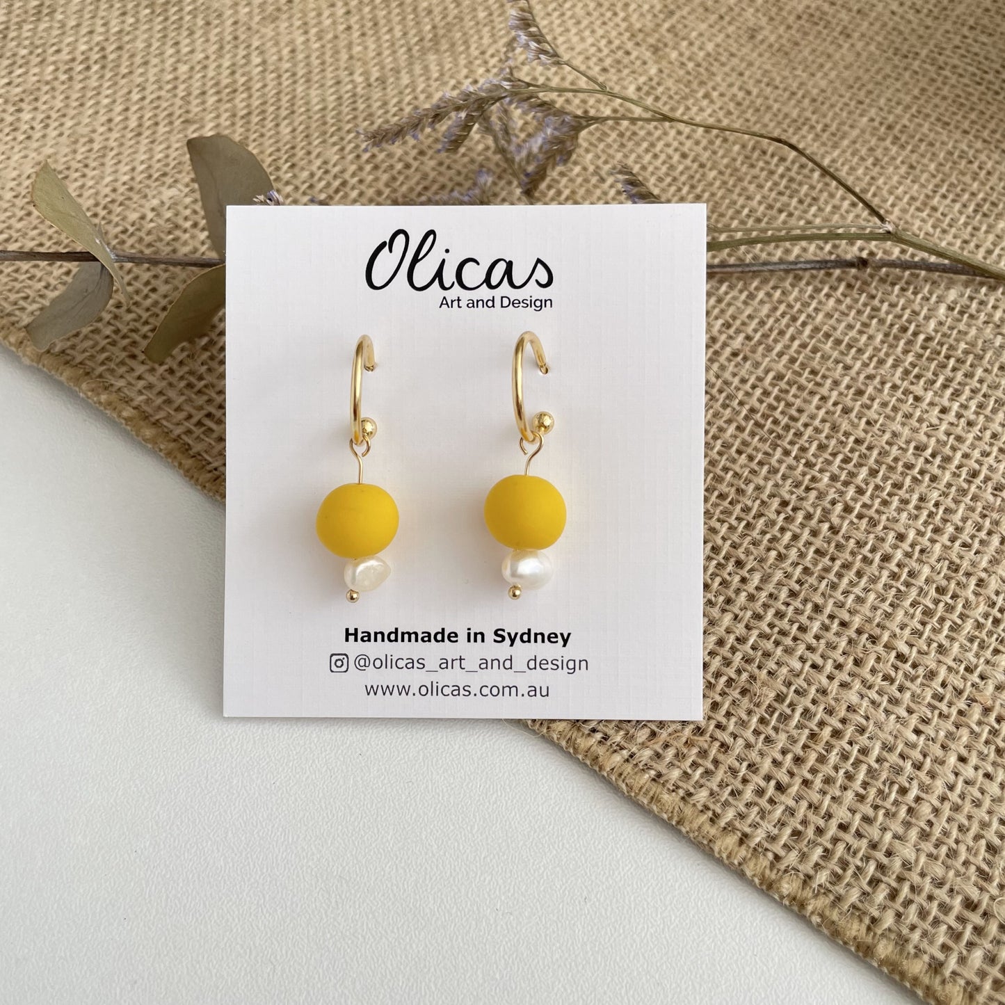 Tilly Dangles with Fresh Pearls in Yellow