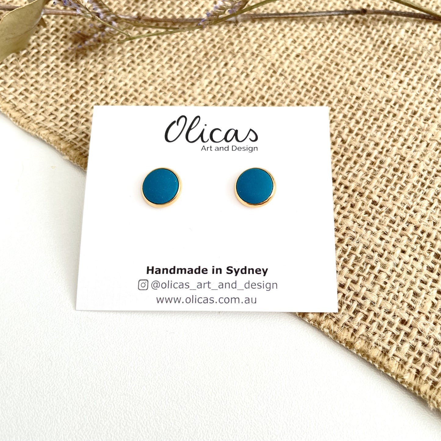 Mia Studs in Teal