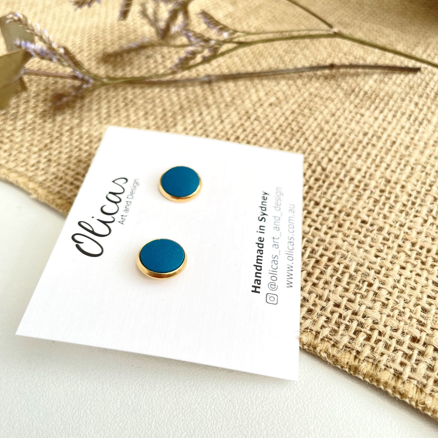 Mia Studs in Teal