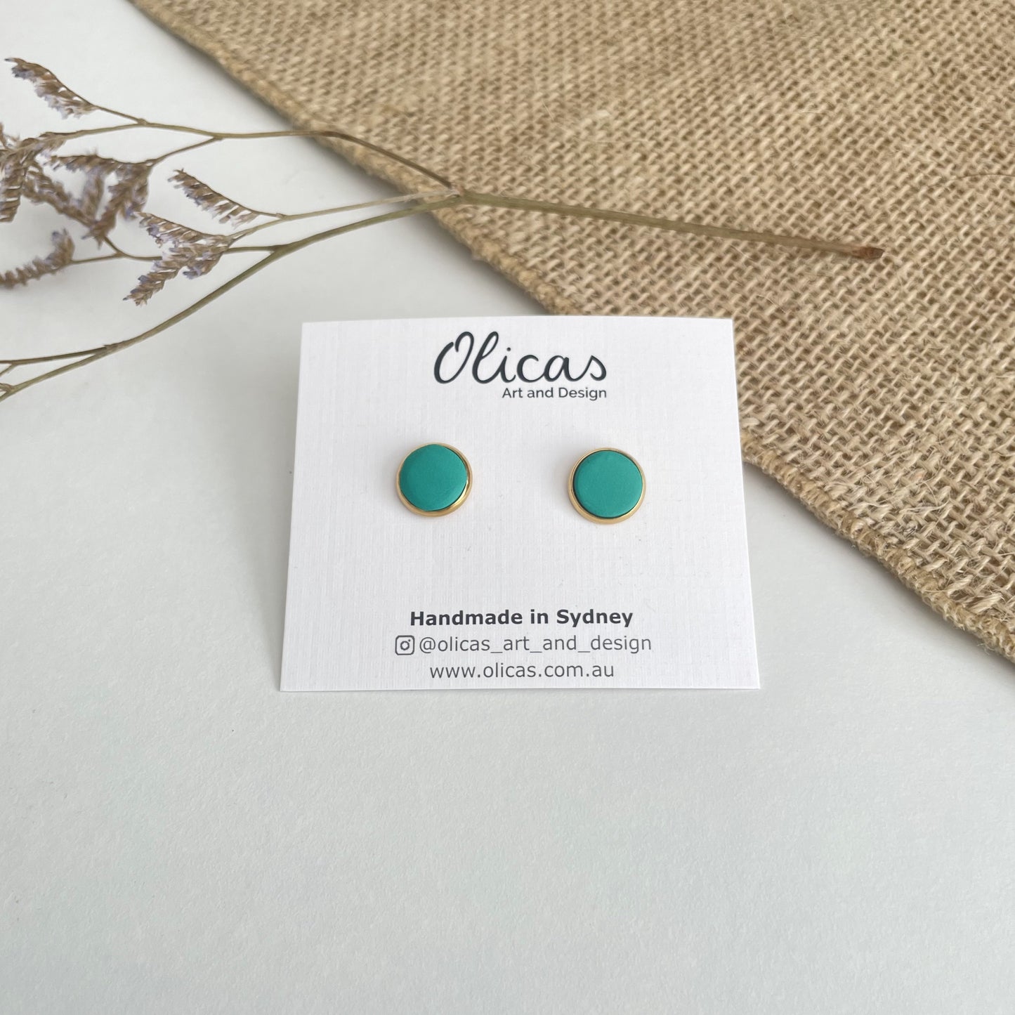 Mia Studs in Green