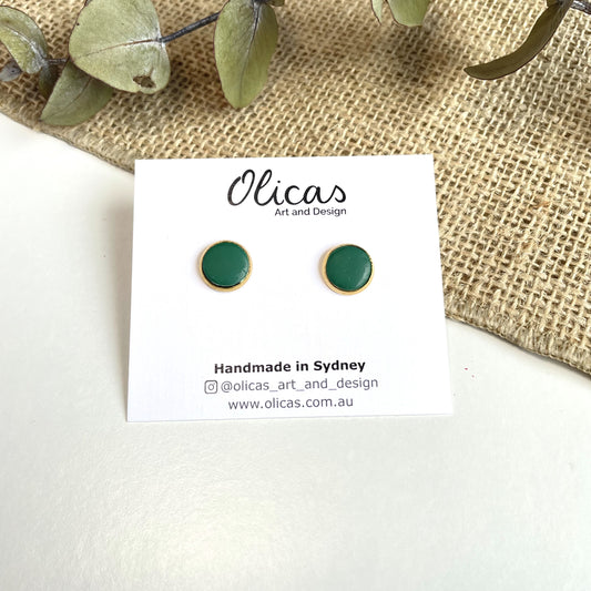 Mia Studs in Forest Green