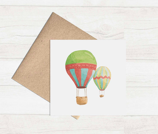 Watercolour Greeting Card - Air Balloons