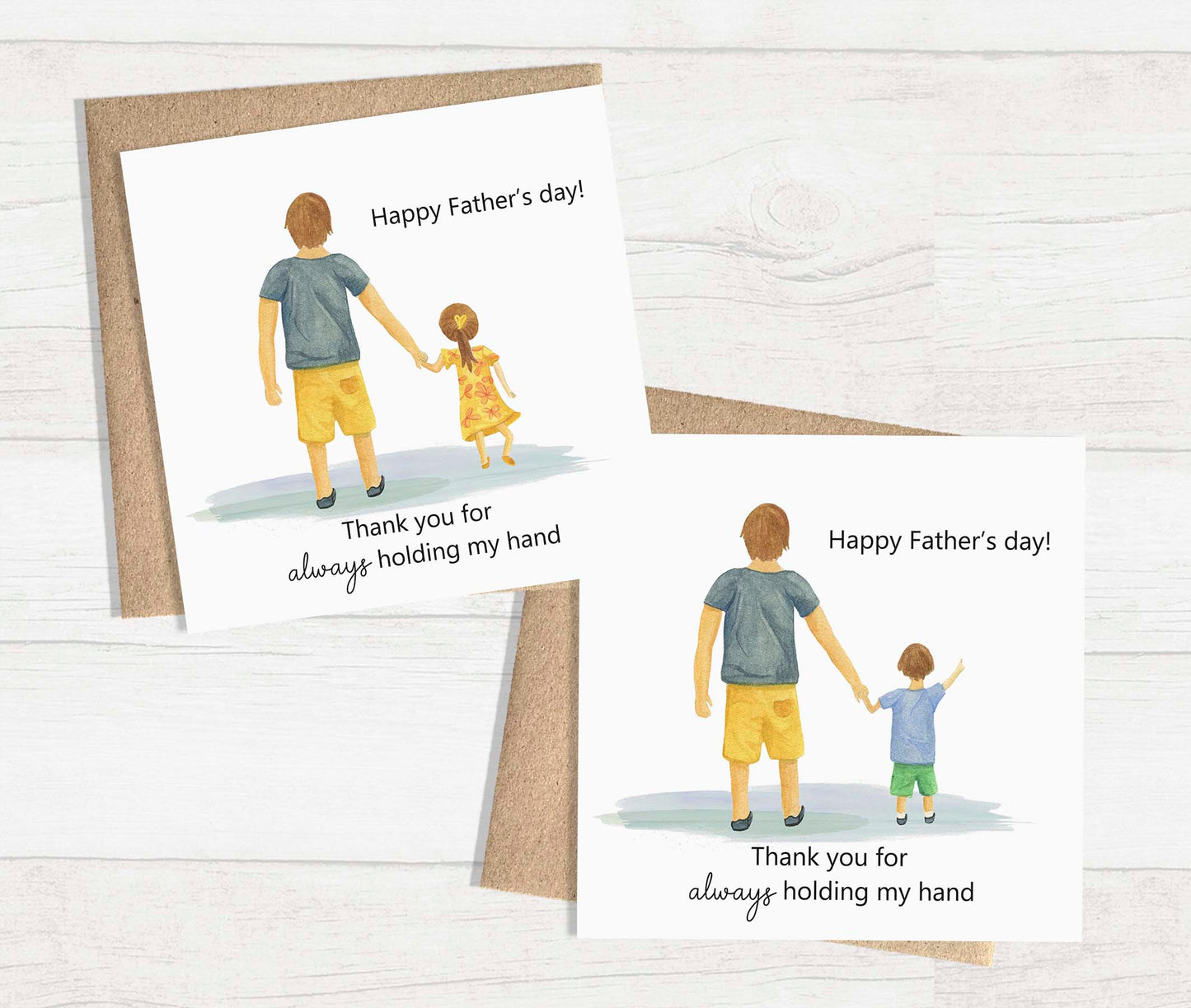 Fathers Day - Watercolour Greeting Card