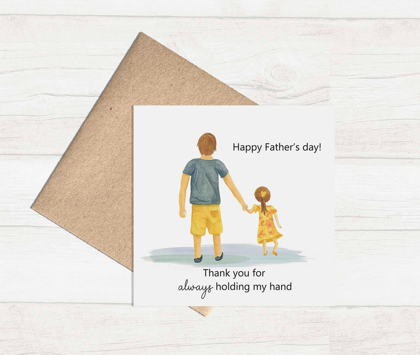 Fathers Day - Watercolour Greeting Card