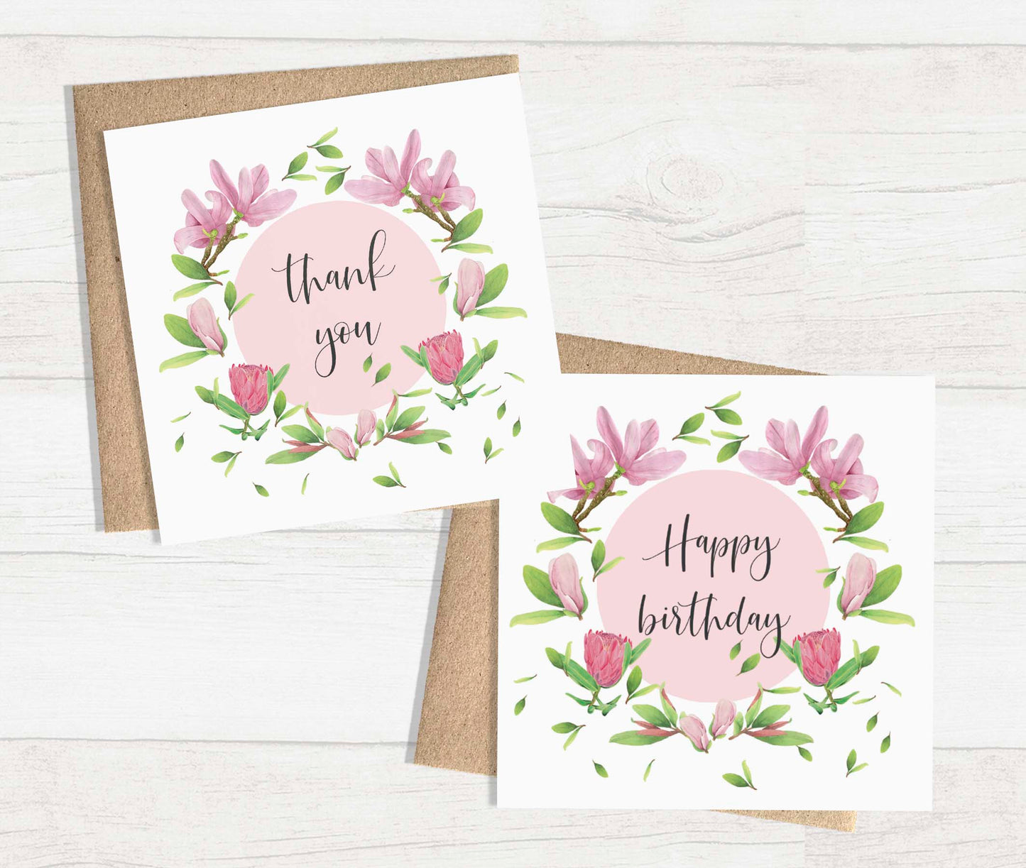 Watercolour Greeting Card - Floral Wreath