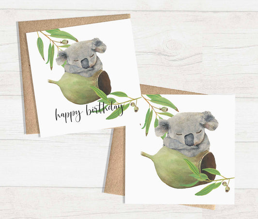 Watercolour Greeting Card - Koala