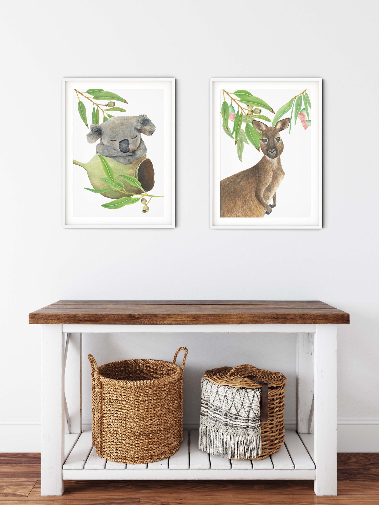 Koala and Kangaroo Set of 2 Watercolour Prints