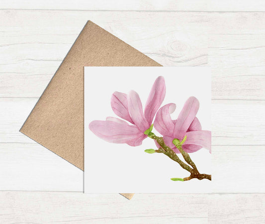 Watercolour Greeting Card - Magnolia