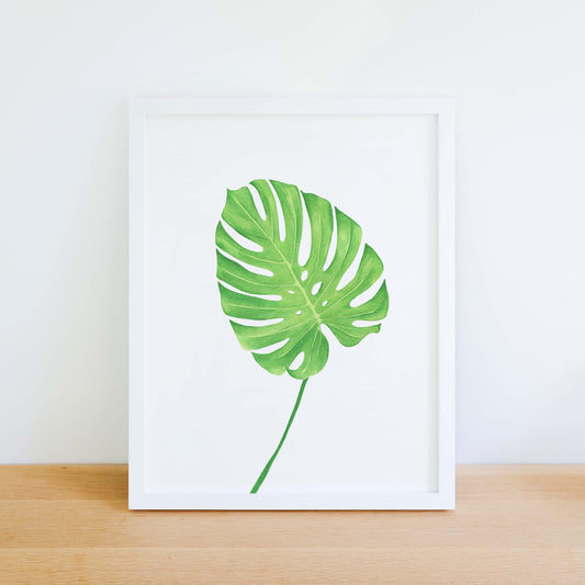 Monstera Leaf Watercolour Print