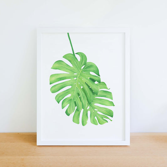 Monstera Leaves Watercolour Print