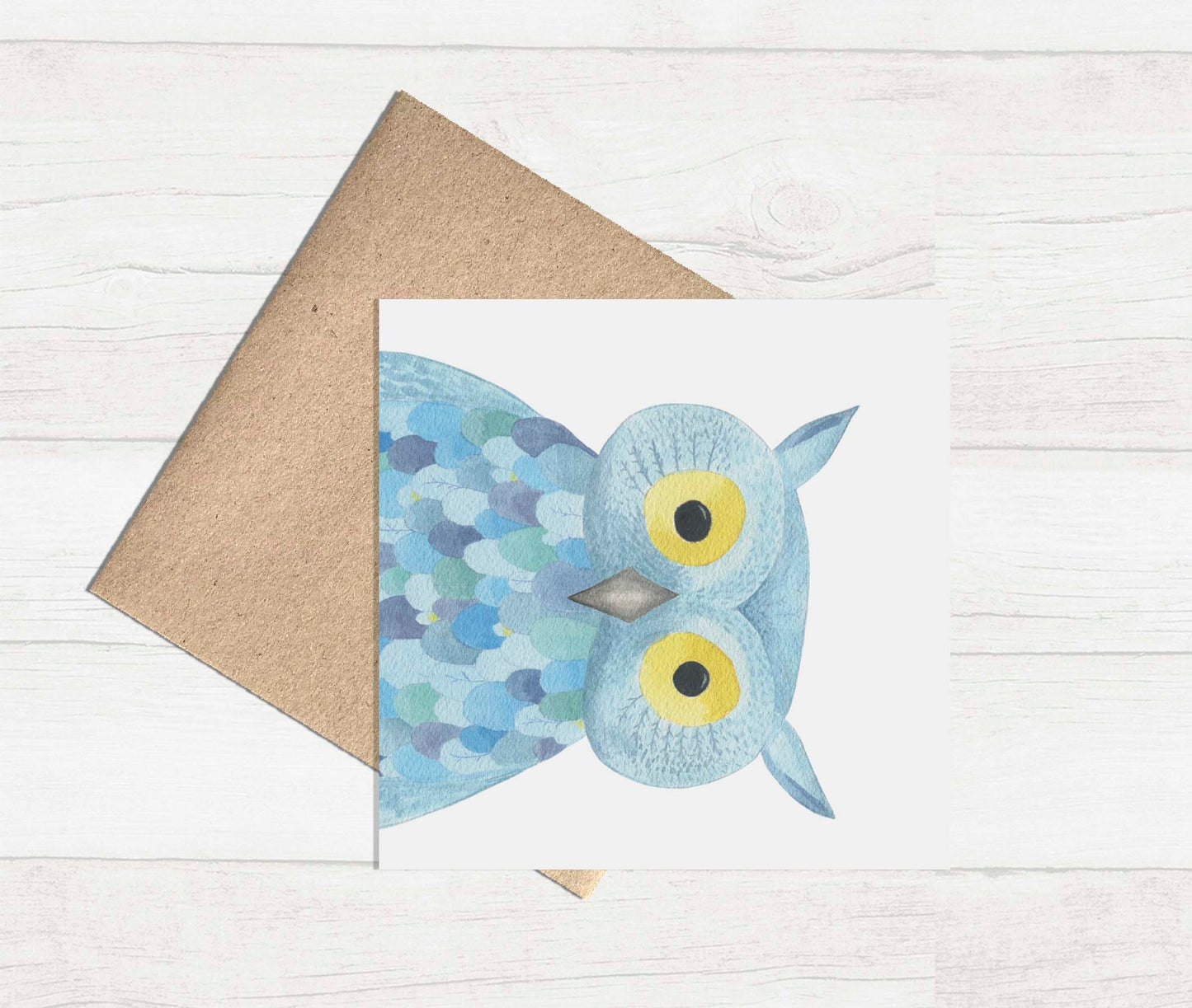 Watercolour Greeting Card - Owl Blank