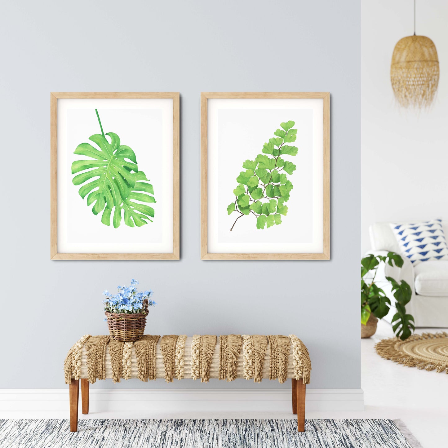 Monstera Leaves Watercolour Print