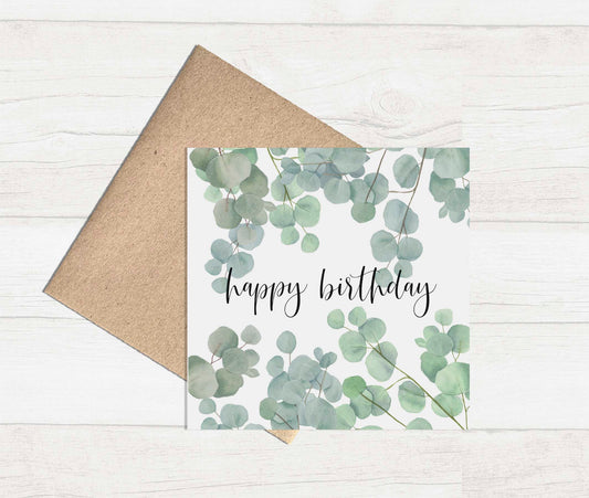 Watercolour Greeting Card - Silver Dollar Eucalyptus