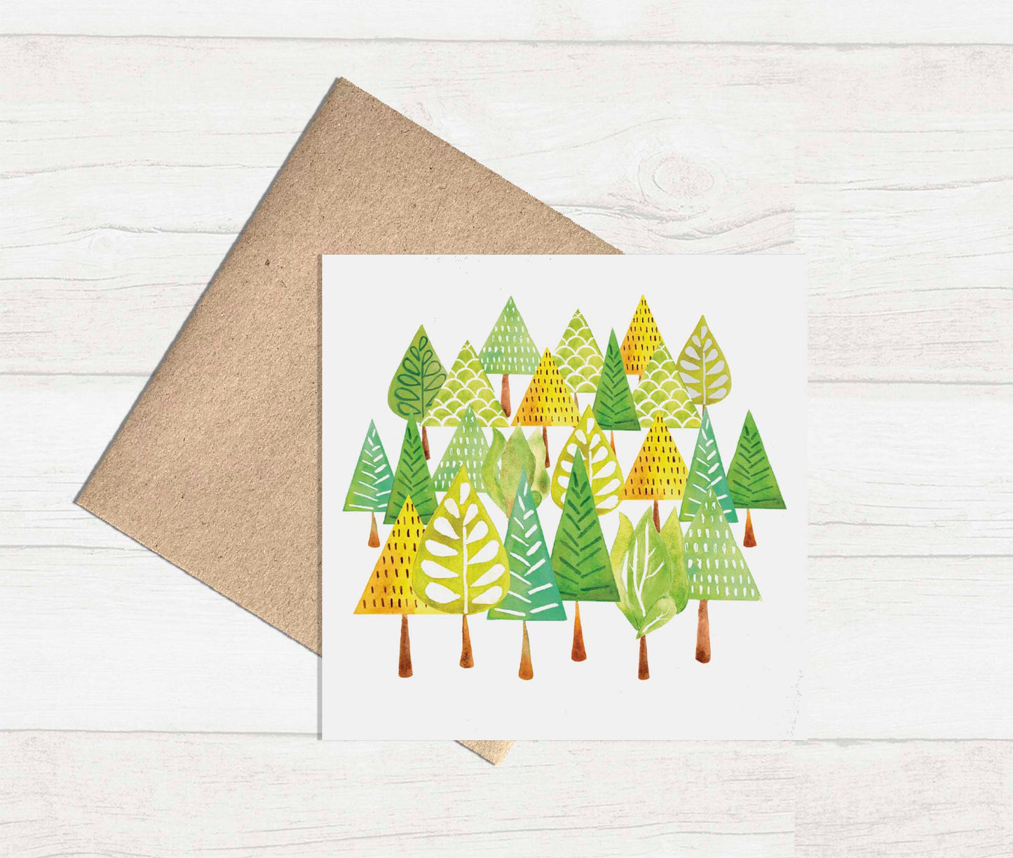 Watercolour Greeting Card - Tree Forest