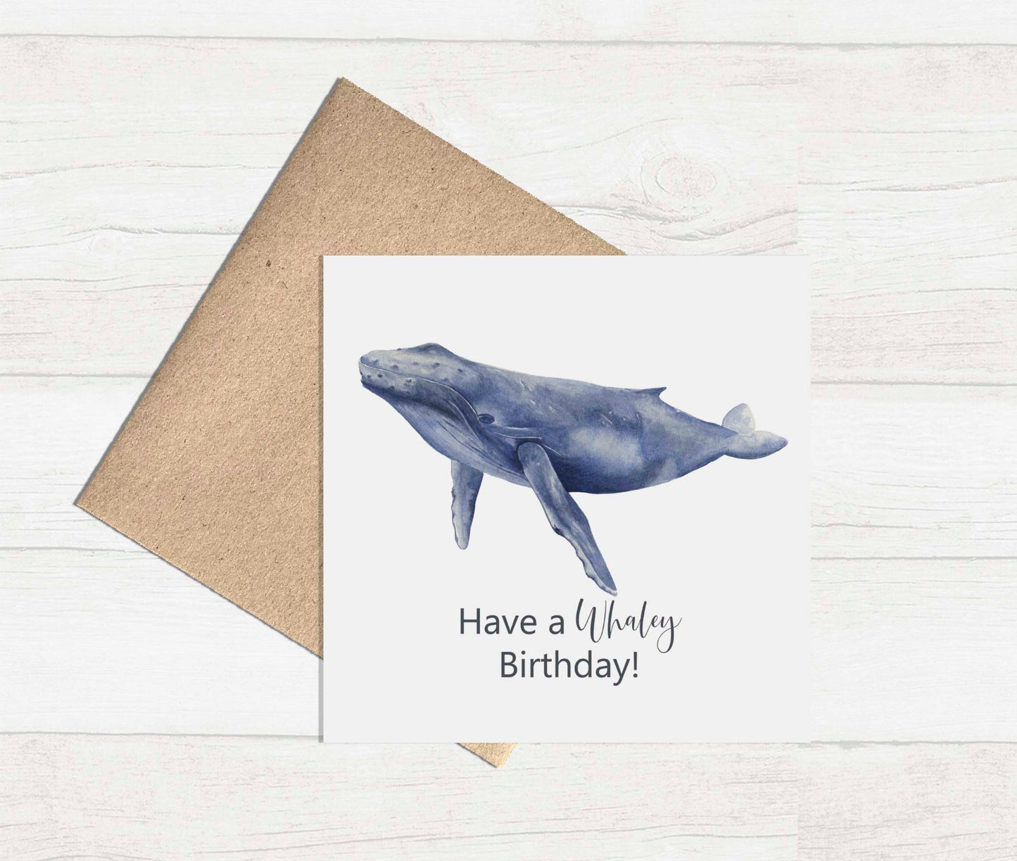 Watercolour Greeting Card - Whaley Birthday